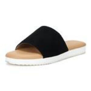 Kensie Black and White Slide Sandals